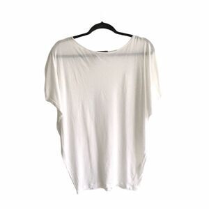 Vince Cotton Modal Oversized Cocoon Tee - White (S)